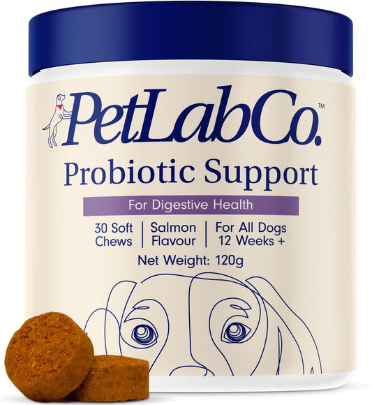 PetLab Co. Probiotics for Dogs – Gut Health, Digestion & Allergy Support (Salmon, 30 Soft Chews)
