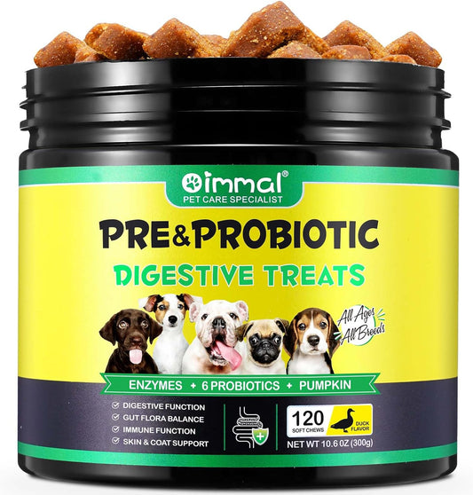 Dog Probiotics Soft Chews – Gut Health, Digestive & Immune Support with Pumpkin & Flaxseed (120 Chews)