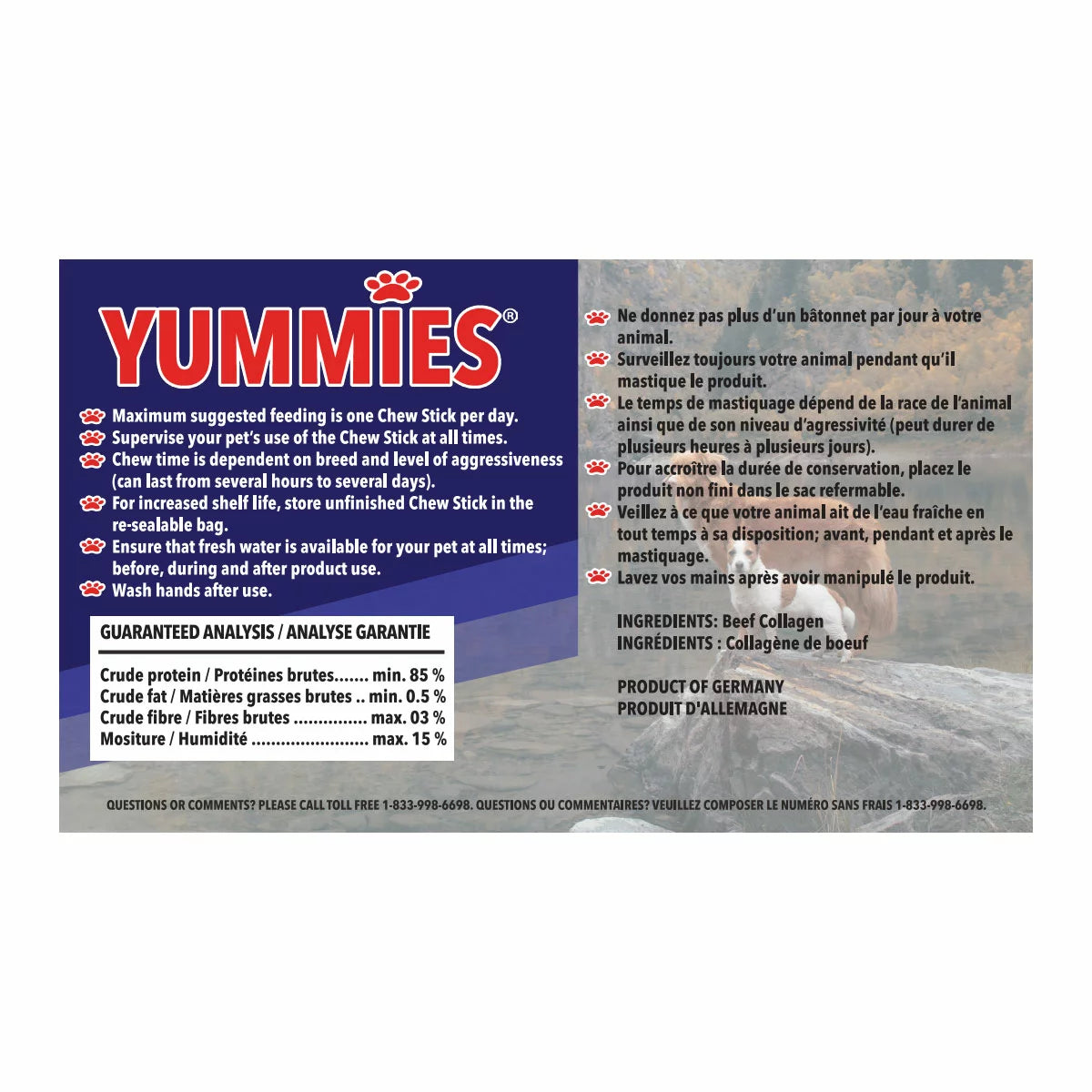 Yummies Collagen Sticks for Dogs – Natural Long-Lasting Beef Collagen Chews (600g)