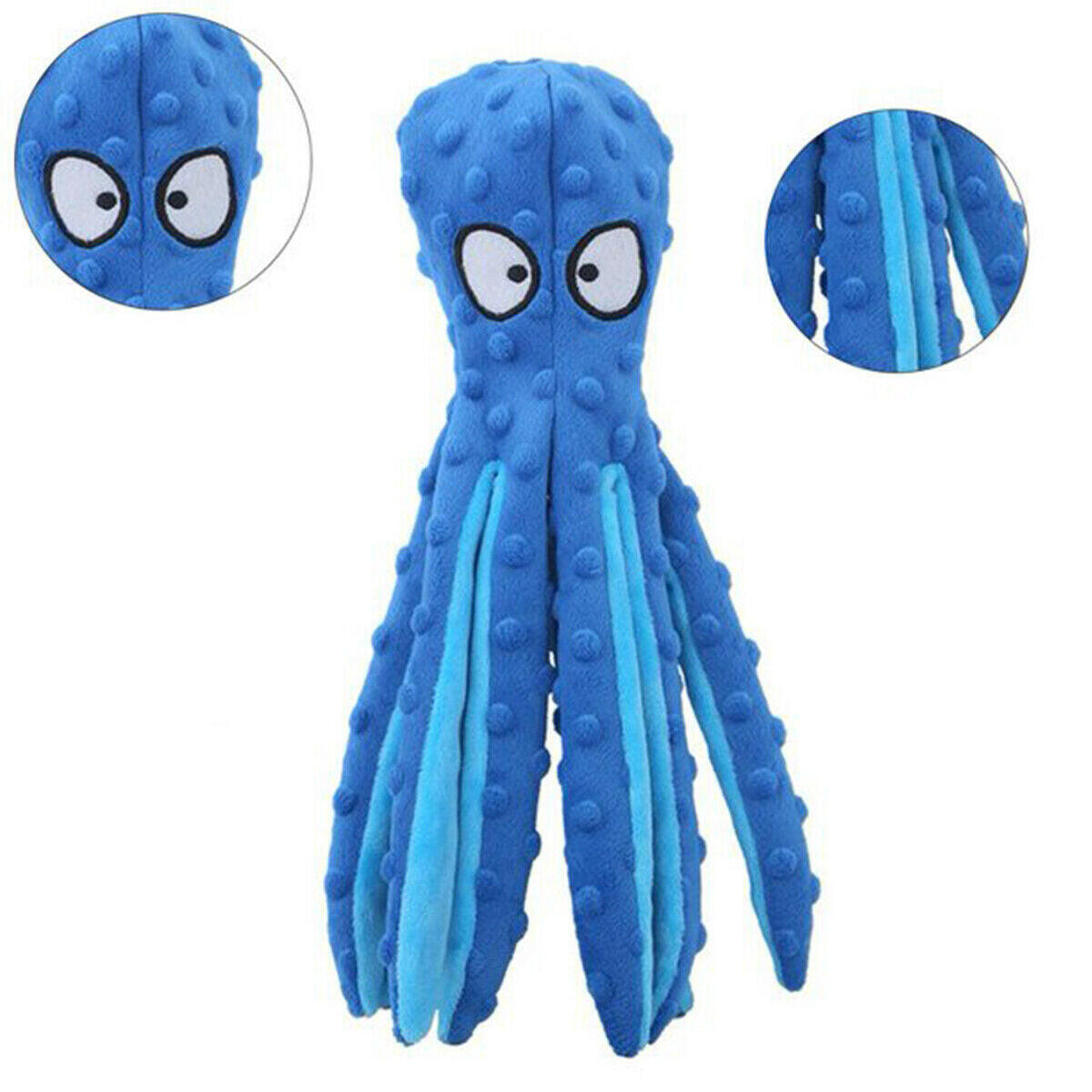 Octopus Puppy Dog Chew Toy: Soft Plush Squeaky Fun Play Sound