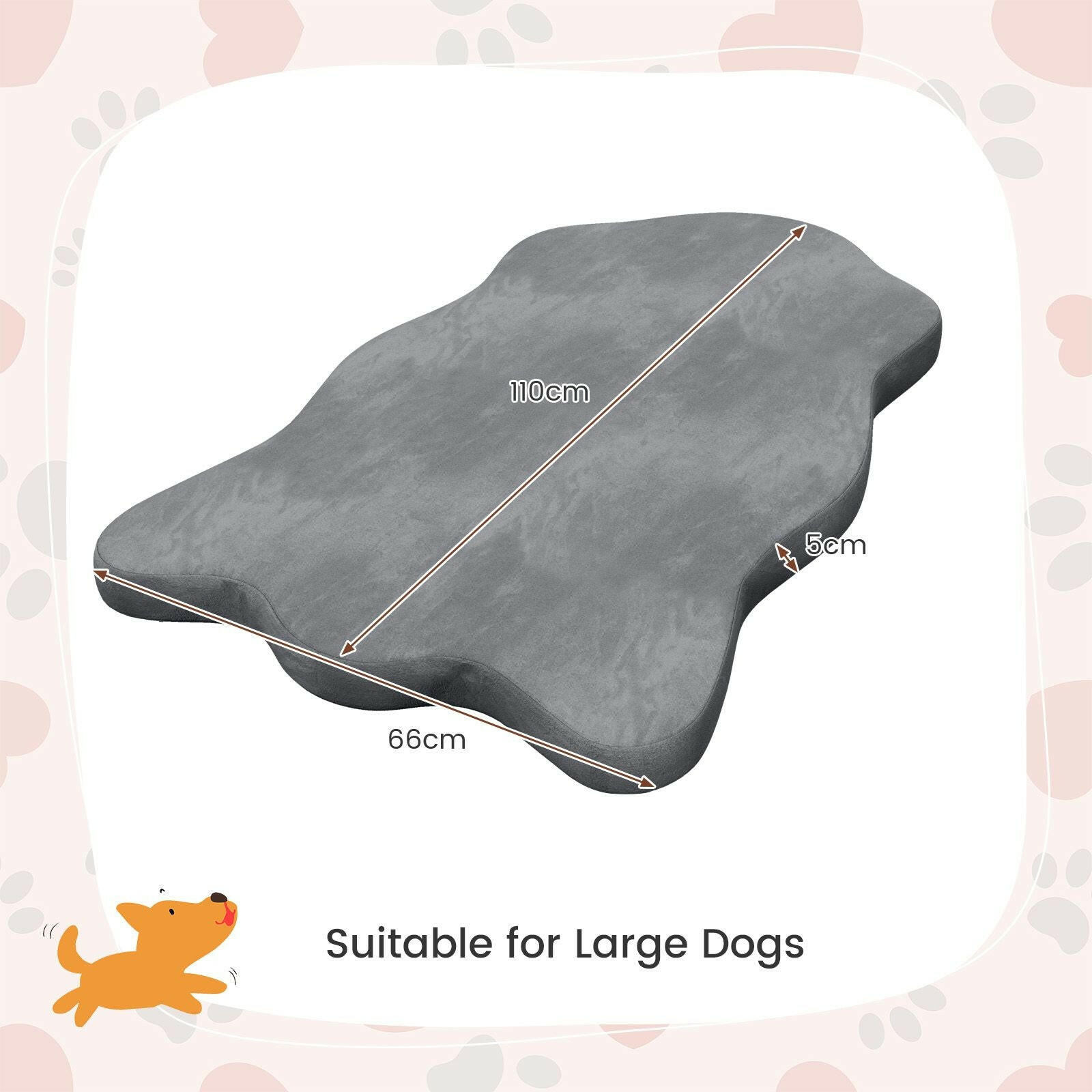 Luxury Large Dog Bed with Memory Foam Support and Removable Easy-to-Clean Cover