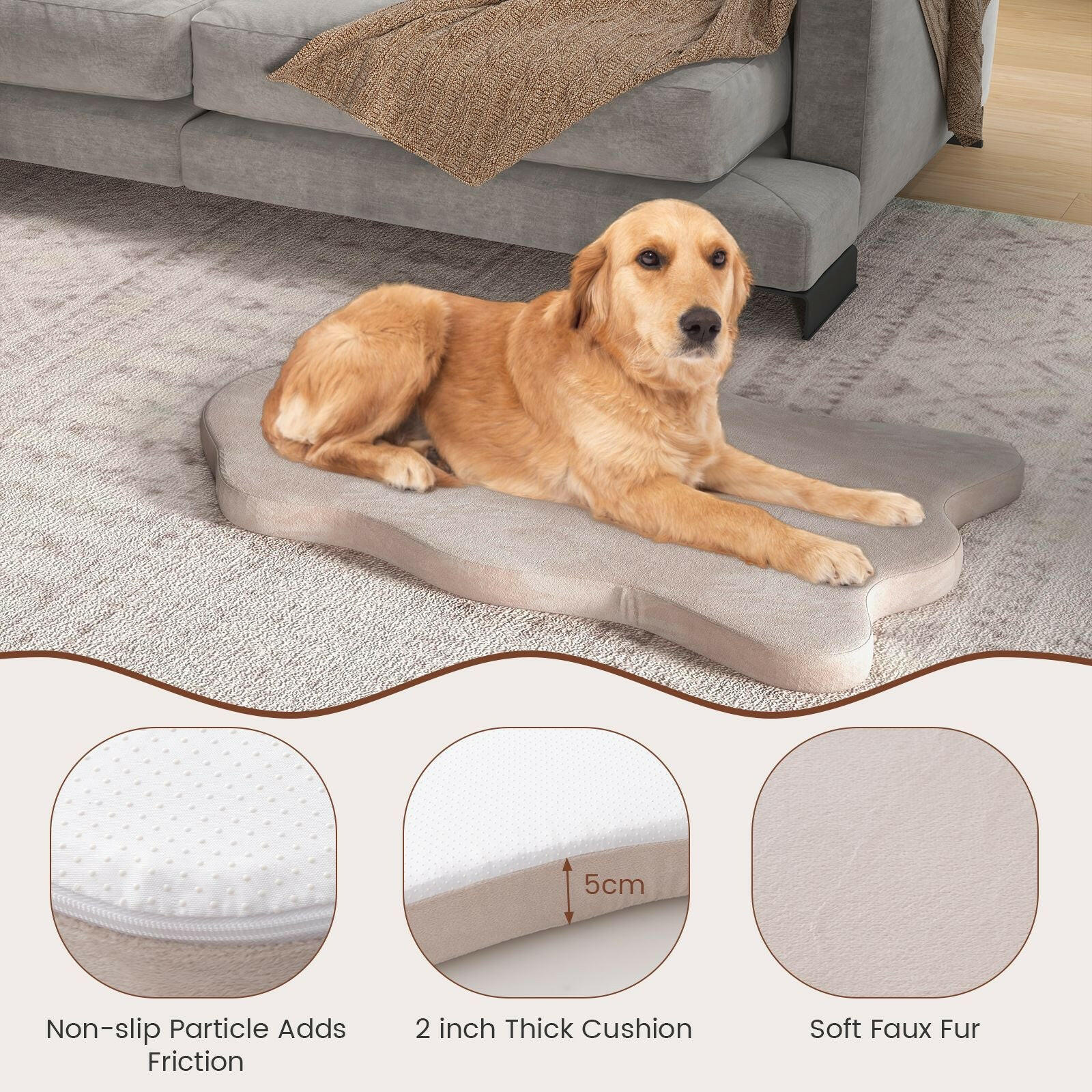 Luxury Large Dog Bed with Memory Foam Support and Removable Easy-to-Clean Cover