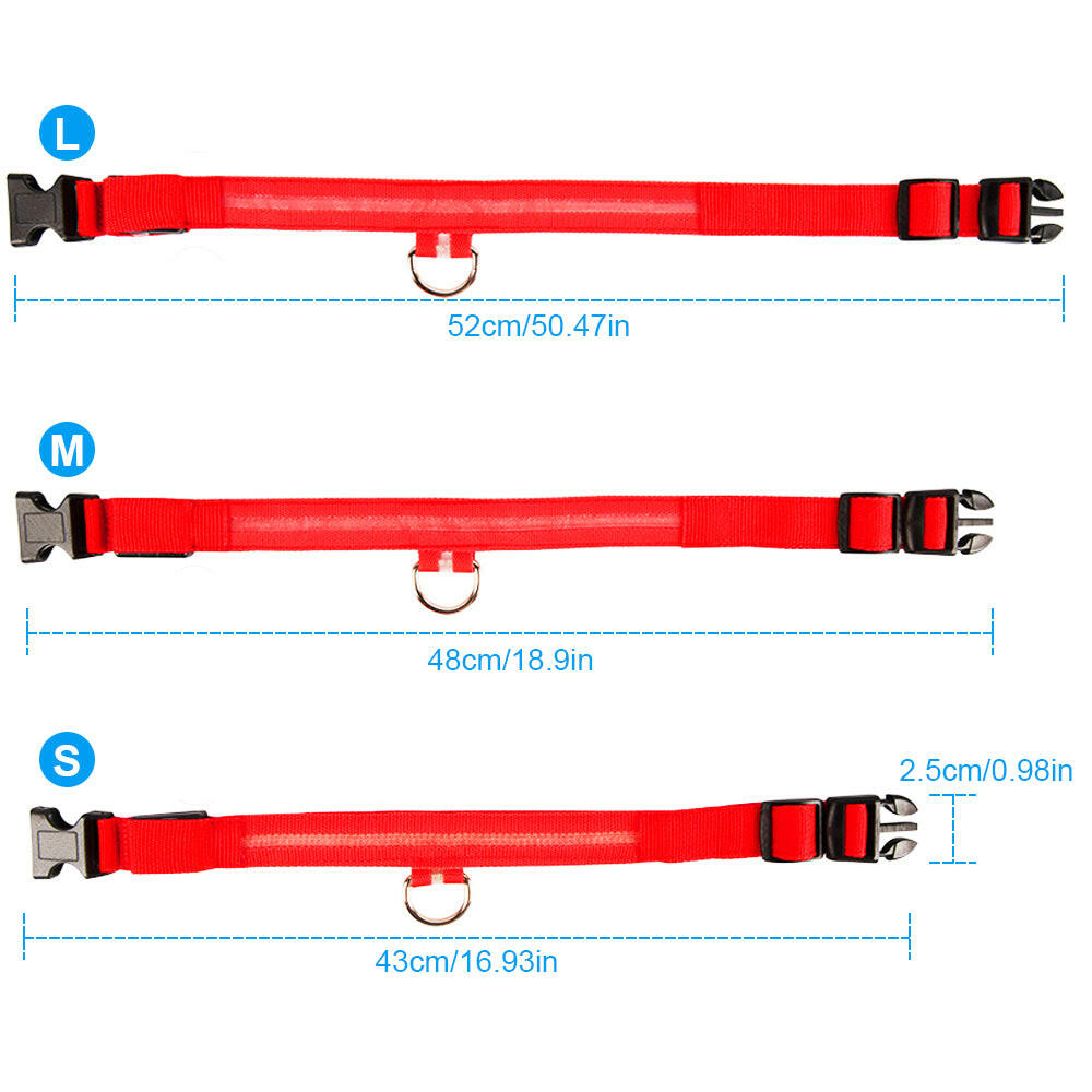 Enhanced Visibility USB Rechargeable LED Dog Collar with Flashing Luminous Nylon for Safety