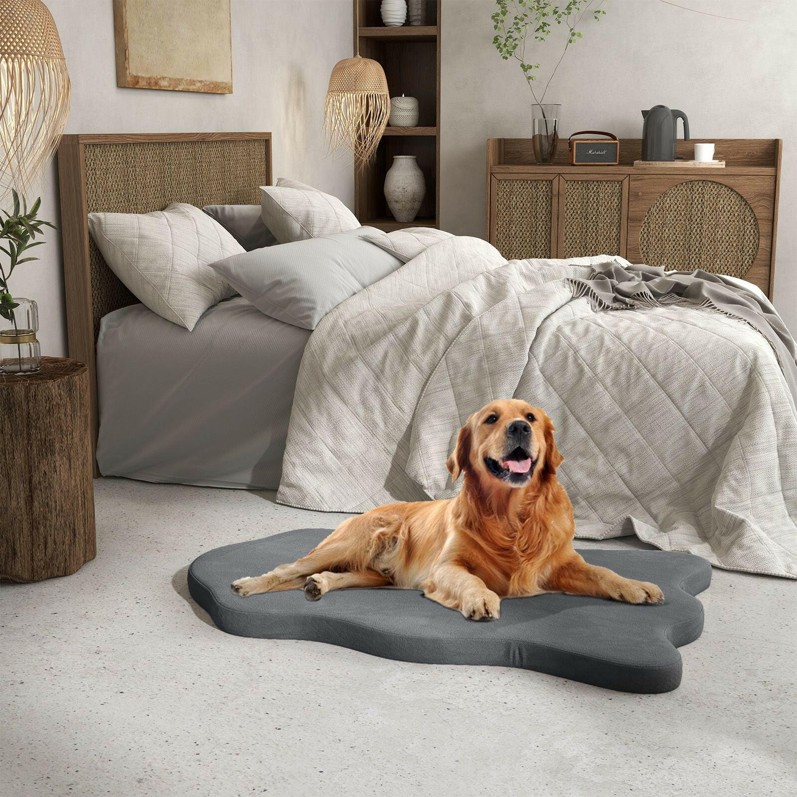 Luxury Large Dog Bed with Memory Foam Support and Removable Easy-to-Clean Cover
