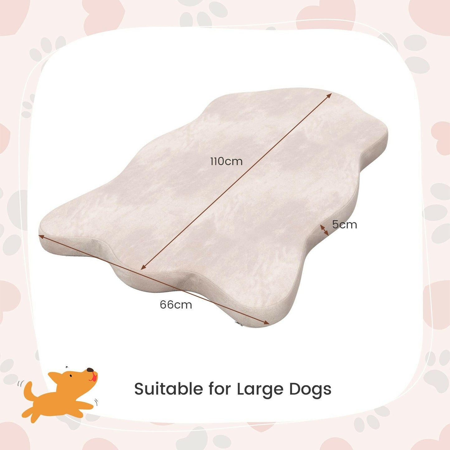 Luxury Large Dog Bed with Memory Foam Support and Removable Easy-to-Clean Cover
