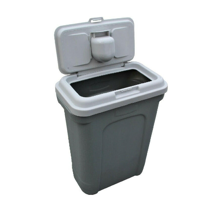 Durable Dog Food Storage Container with 32L Capacity, Suitable for 16KG Dry Feed or 23KG of Dog Food, Grey Base Included