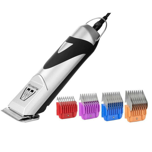 Professional Dog Clipper Set: Complete with 4 Steel Comb Guides and 10 Blades for Precision Grooming