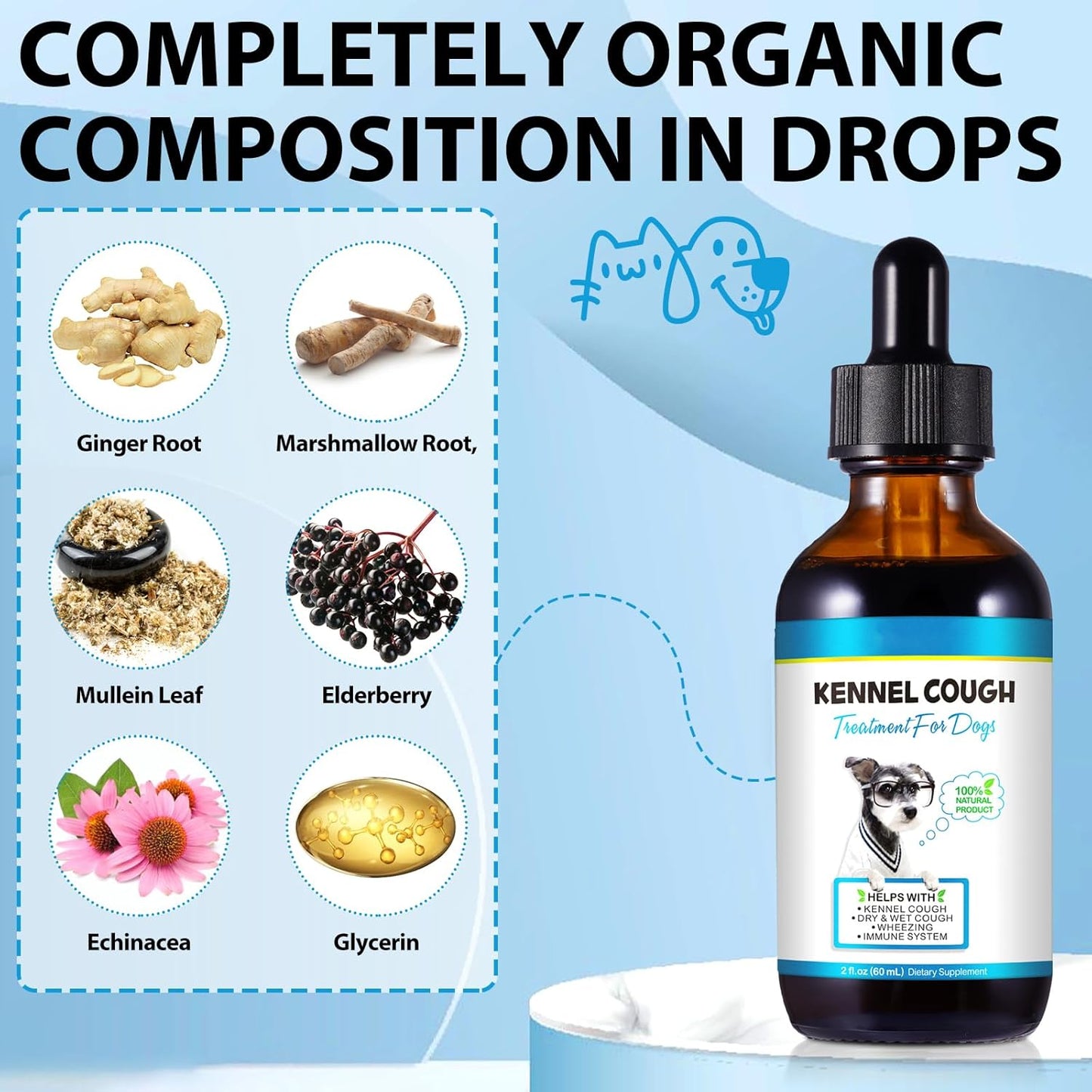Dog Respiratory Support Liquid – Herbal Breathing & Immune Support