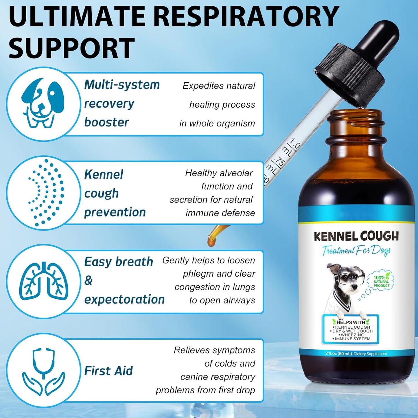Dog Respiratory Support Liquid – Herbal Breathing & Immune Support