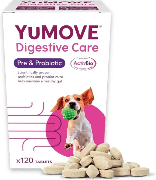 YuMOVE Digestive Care Pre & Probiotic Dog Supplement – Gut Health Support (120 Tablets)