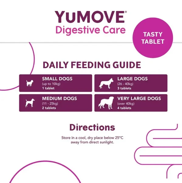 YuMOVE Digestive Care Pre & Probiotic Dog Supplement – Gut Health Support (120 Tablets)