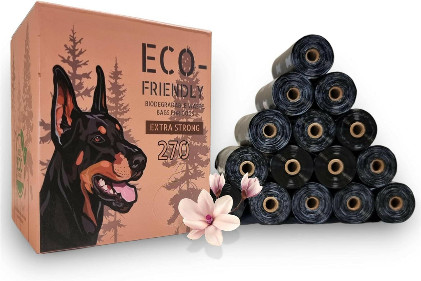 Aurora Eco-Friendly Dog Waste Bags: 18 Rolls/270 Bags