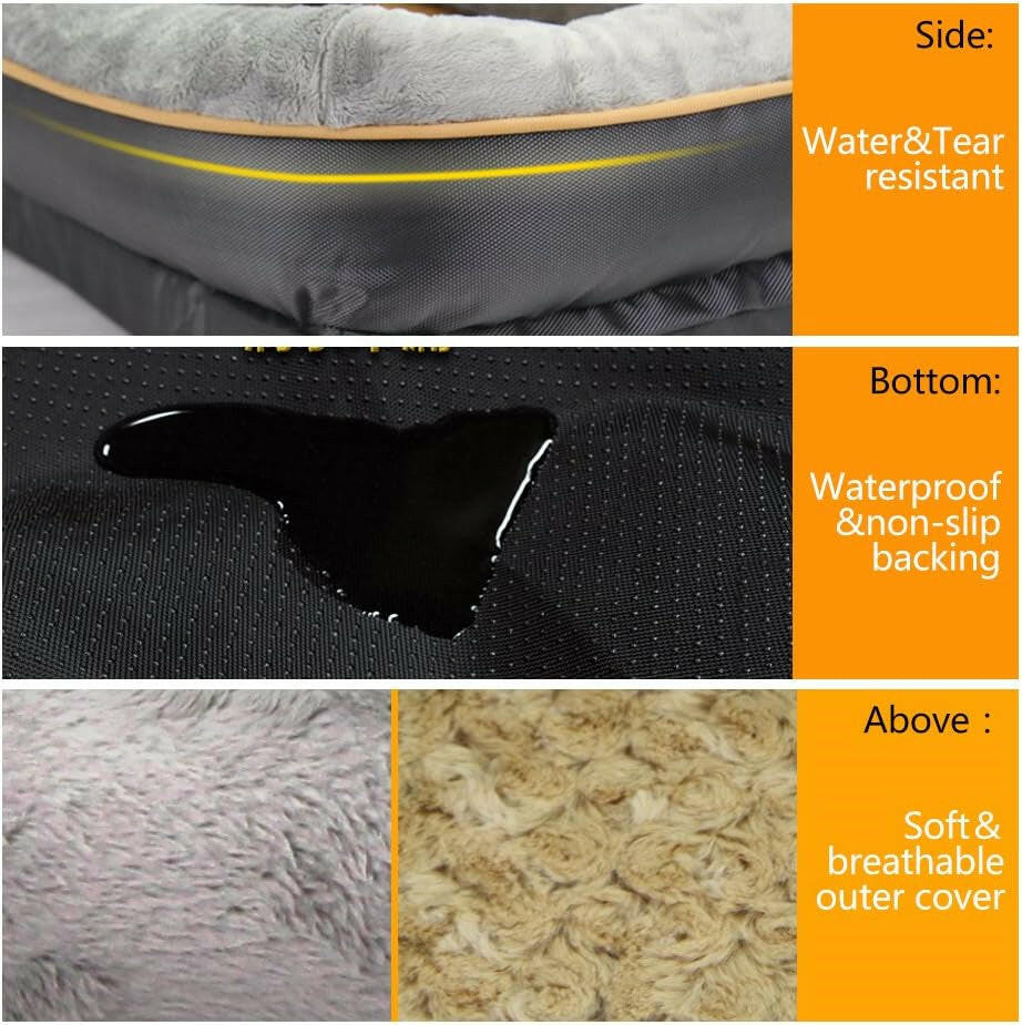 JOYELF Small Orthopedic Dog Bed with Memory Foam and Removable Cover