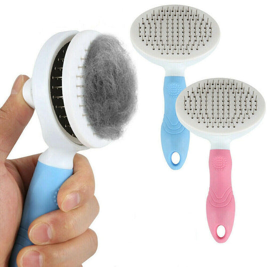 Self-Cleaning Dog Grooming Slicker Brush: Effortless Hair Care and Massage 