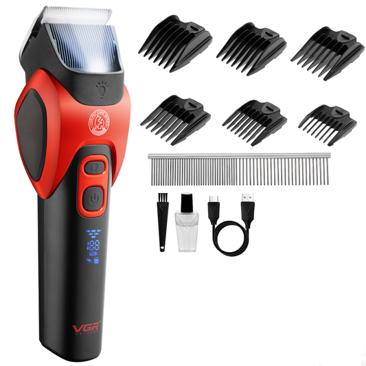 VGR Cordless Dog Trimmer: Pro Grooming Kit for Thick & Curly Coats