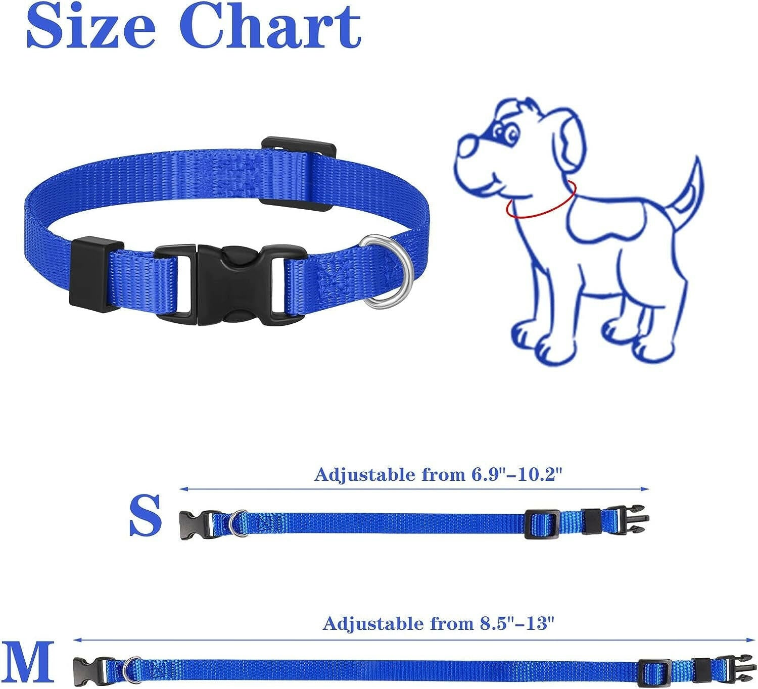 Yorgewd 10-Pack Adjustable Puppy ID Collars with Secure Push Lock Design for Easy Litter Identification