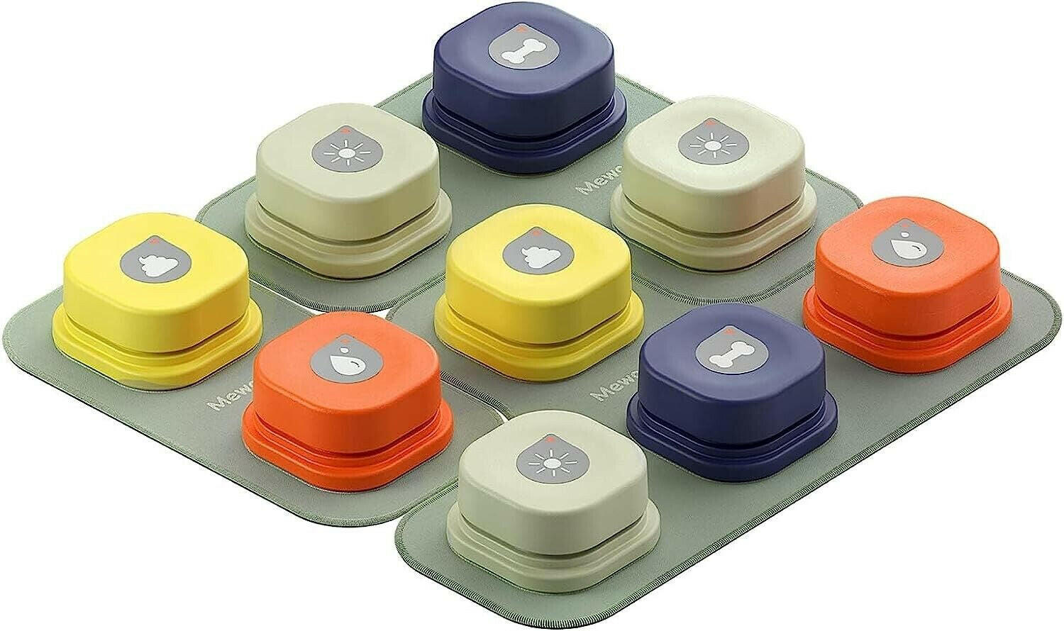 Recordable Dog Training Buttons: Set of 9 Talking Buttons
