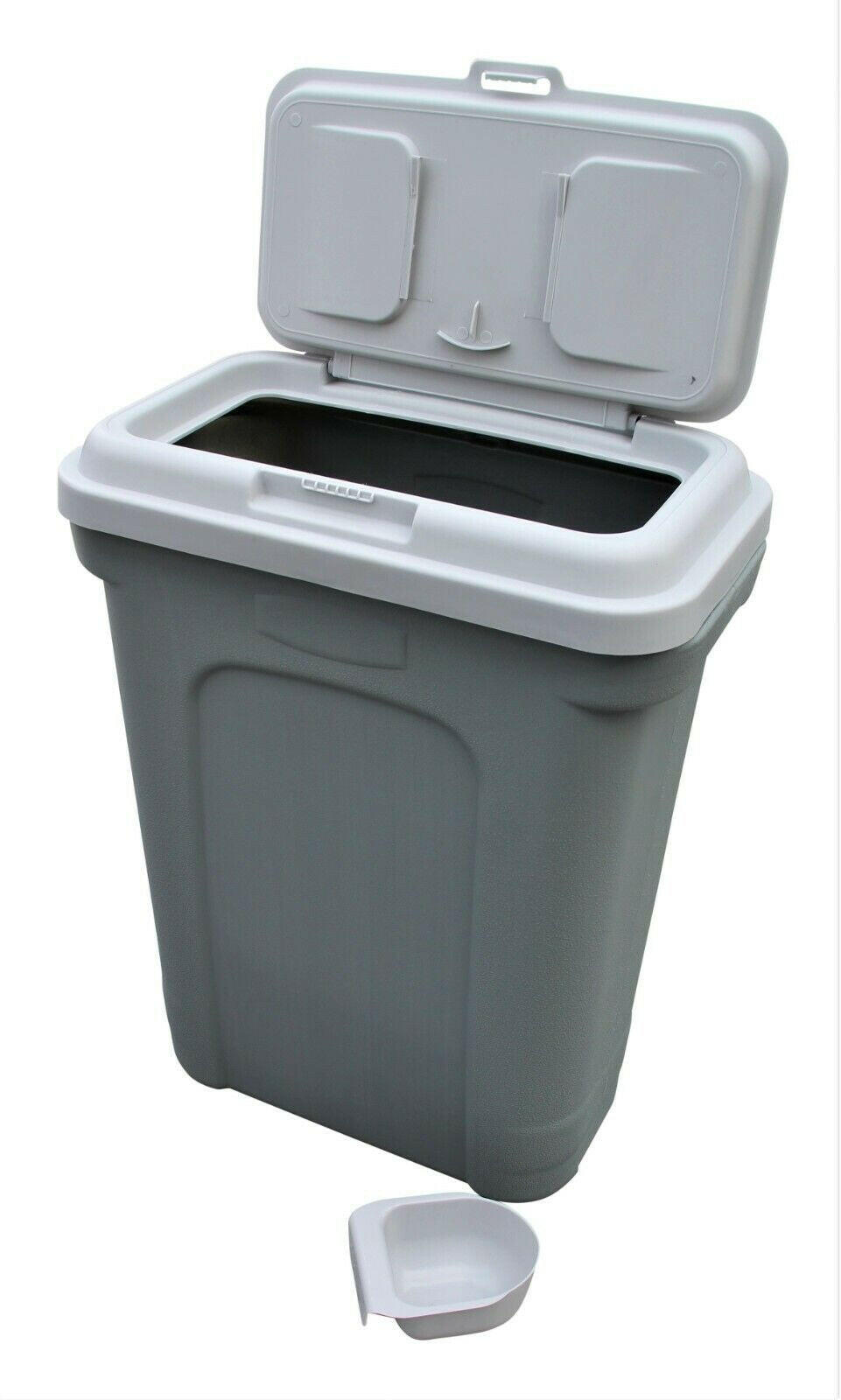 Durable Dog Food Storage Container with 32L Capacity, Suitable for 16KG Dry Feed or 23KG of Dog Food, Grey Base Included