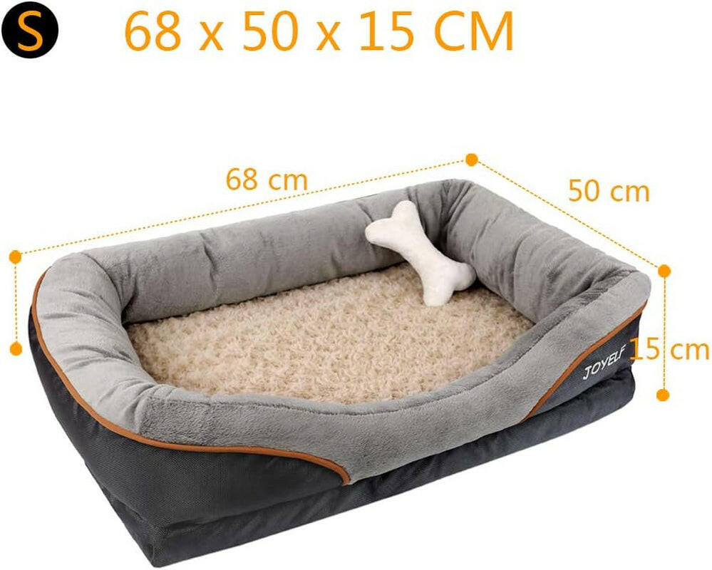 JOYELF Small Orthopedic Dog Bed with Memory Foam and Removable Cover